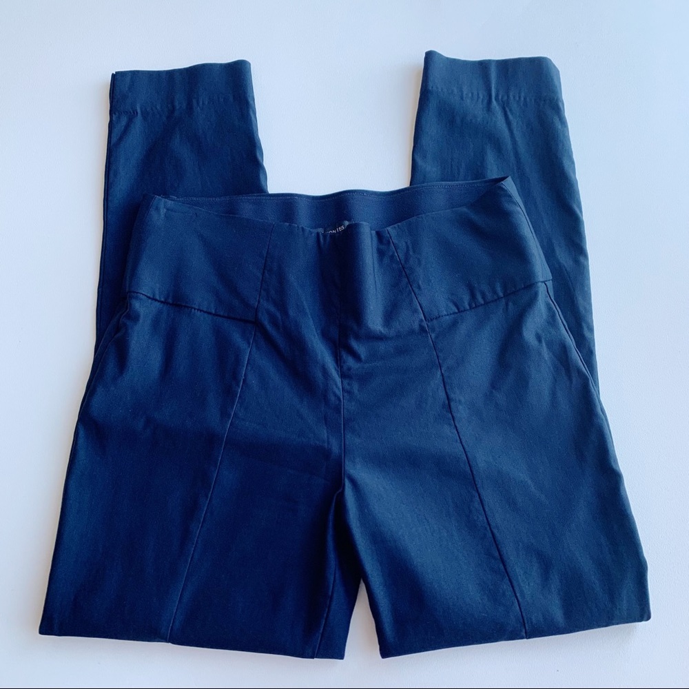 Vision 155 Navy Ankle Pants Pull On Slimming Size 6 Short Petite